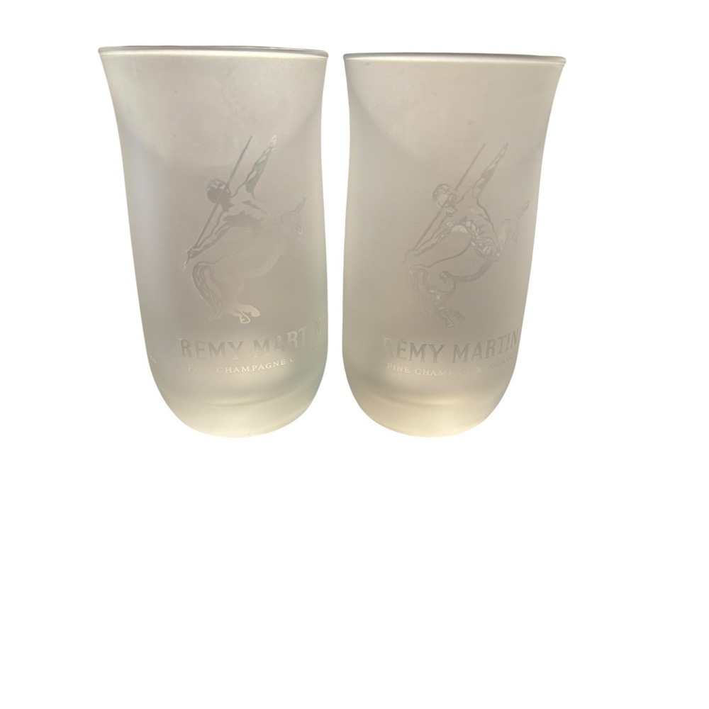 Remy Martin‎ Fine Champagne Cognac 3.5" Frosted Glass Shot Glasses - Set of 2